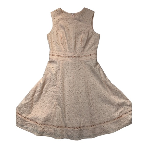 Calvin Klein Dresses & Skirts - Calvin Klein Pink Eyelet Sleeveless Fit & Flare‎ Cotton Dress 2P